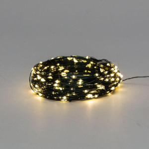 Гирлянда Роса 30м 300LED тепл. бел. IP20 230В с контроллером провод зел. Neon-Night 303-276