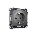 MO656010 Комплект механизма электрической розетки OMEGA Антрацит серый сз на винтовых зажимах QUANT OP6560, VM141 AMBRELLA VOLT