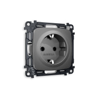 MO656010 Комплект механизма электрической розетки OMEGA Антрацит серый сз на винтовых зажимах QUANT OP6560, VM141 AMBRELLA VOLT