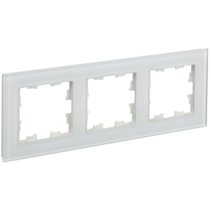 BRITE Рамка 3-местная РУ-3-2-Бр стекло белый матовый IEK