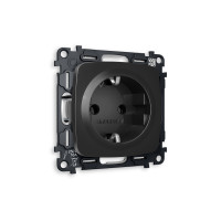 MO806010 Комплект механизма электрической розетки OMEGA Черный матовый сз на винтовых зажимах QUANT OP8060, VM141 AMBRELLA VOLT