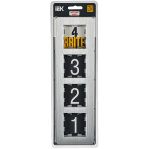 BRITE Рамка 4-местная РУ-4-1-Бр металл алюминий RE AL IEK