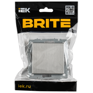 BRITE Выключатель 1-клавишный 10А ВС10-1-0-БрГН металл хром/никель IEK
