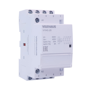 Контактор модульный VOLTHAUS VYHC 25А 4NO, управление 230В AC