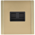 FORTE&PIANO Розетка двойная RJ11+RJ45 кат.5E FP635M металл шампань IEK