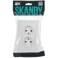 SKANDY Розетка 2-местная без заземления с защитными шторками 10А в сборе SK-R09W арктический белый IEK