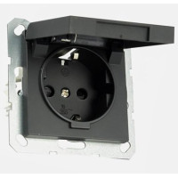 Jasmart Розетка SHUKO© с крышкой и защитными шторками 16A 250V~ 2P+T, цвет Антрацит