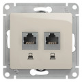GLOSSA РОЗЕТКА двойная компьютерная RJ45RJ45 кат. 5e, механизм, МОЛОЧНЫЙ GSL000985KK