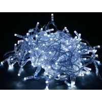 Гирлянда Нить 10м 100LED бел. IP44 провод прозр. 230В с контроллером 8 режимов IEK LGDU111-2-100-10-T-S-44