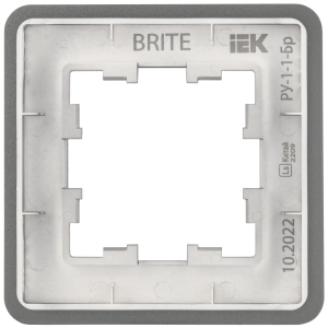 BRITE Рамка 1-местная РУ-1-1-Бр металл титан RE IEK