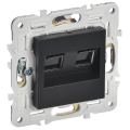 SKANDY Розетка компьютерная двойная RJ45 кат.6 SK-K04Bl черный IEK