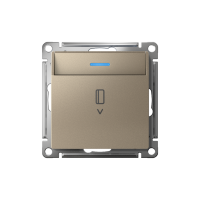 ATLASDESIGN ВЫКЛЮЧАТЕЛЬ карточный с подсветкой, 10А, без задержки отключения, механизм, ШАМПАНЬ ATN000514