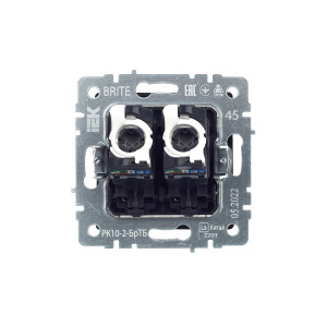 BRITE Розетка компьютерная двойная RJ45 кат.5E РК10-2-БрТБ темная бронза IEK