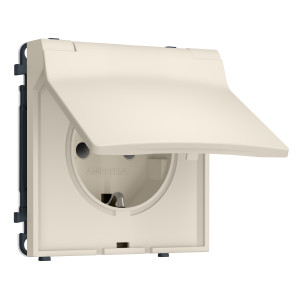 MS328010 Комплект механизма электрической розетки SIGMA Бежевый матовый 50Hz 2PE сз сш и крышкой IP44 16A-250V QUANT PRO SP3280, PR141