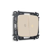 MO324010 Комплект механизма 2-кл выключателя с подсветкой 3200K OMEGA Бежевый матовый QUANT OP3240, VM115, G11Y AMBRELLA VOLT