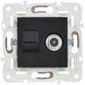 SKANDY Розетка двойная TV+RJ45 кат.5E SK-A14Bl черный IEK