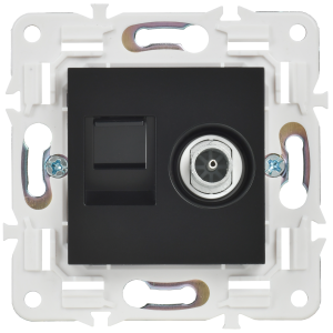 SKANDY Розетка двойная TV+RJ45 кат.5E SK-A14Bl черный IEK