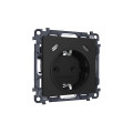 MA810510 Комплект механизма электрической розетки 2USB СC 20W сз на винтовых зажимах 16A-250V ALFA Черный матовый QUANT AP8105, VM165 AMBRELLA VOLT