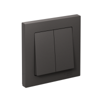 ATLASDESIGN 2-клавишный ВЫКЛЮЧАТЕЛЬ, сх.5, 10АХ, в сборе, БАЗАЛЬТ ATN001452