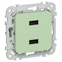 FLITE Розетка USB A+A 3,1А РЮ-2-ФлФ фисташковый IEK