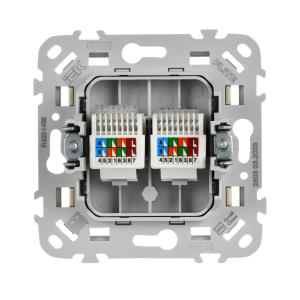 FLITE Розетка 2-местная компьютерная RJ45 категория 5Е UTP РК5е-2-0-ФлСл сливочный IEK