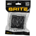 BRITE Розетка 1-местная с заземлением с защитными шторками 16А безвинтовое крепление РС24-1-0-БрЧ черный IEK