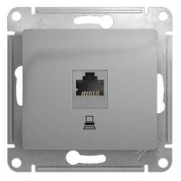 GLOSSA РОЗЕТКА компьютерная RJ45 кат. 5e, механизм, АЛЮМИНИЙ GSL000381K