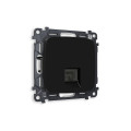 MO812010 Комплект механизма компьютерной розетки OMEGA Черный матовый RJ-458P8C CAT6 с шторкой QUANT OP8120, VM188 AMBRELLA VOLT