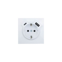 ZIMA Розетка сз TC  USB разъем белая