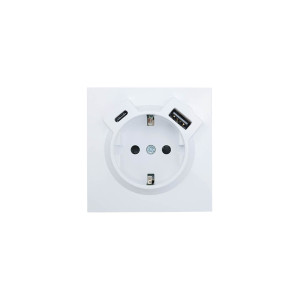 ZIMA Розетка сз TC  USB разъем белая