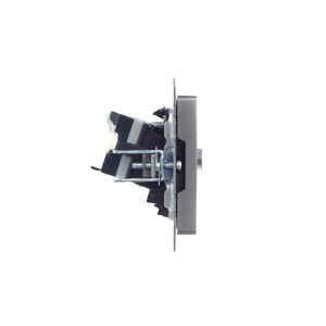 BRITE Розетка двойная TV+RJ45 кат.5E РТВ/РК12-БрС сталь IEK