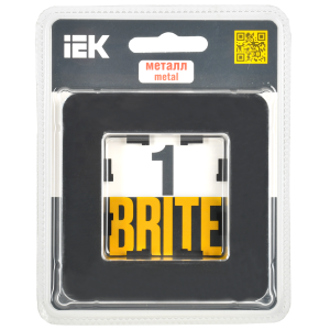 BRITE Рамка 1-местная РУ-1-1-Бр металл черный RE AL IEK