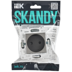 SKANDY Розетка без заземления с защитными шторками 10А SK-R01N металл никель IEK