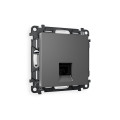 MA662030 Комплект механизма телефонной розетки ALFA Антрацит серый RJ-11(4P4C) с шторкой QUANT (AP6620, VM190) AMBRELLA VOLT