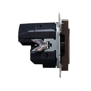 BRITE Розетка 1-местная с заземлением с защитными шторками 16А с USB AA 5В 2,1А РЮш10-1-БрТБ темная бронза IEK