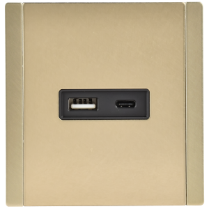 FORTE&PIANO Розетка USB A+C 18Вт FP651M металл шампань IEK