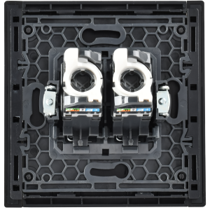 FORTE&PIANO Розетка компьютерная двойная RJ45 кат.5E FP633M металл шампань IEK