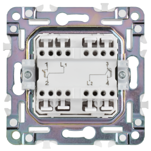 SKANDY Выключатель 2-клавишный с индикацией для отелей 10А SK-V16W арктический белый IEK