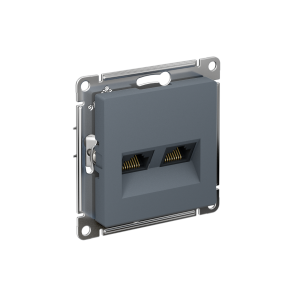 ATLASDESIGN РОЗЕТКА двойная компьютерная RJ45+RJ45 кат. 6А, механизм, ГРИФЕЛЬ ATN000788