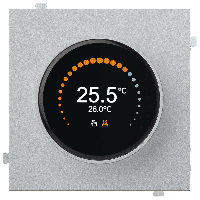 Термостат RIKETT для теплых полов с круглым дисплеем, серебро (32233 SV)