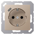 Розетка с USB Jung A 500, скрытый монтаж, с заземлением, шампань, A1520-18CCH