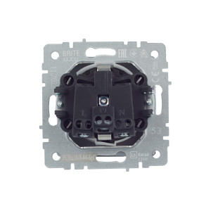 BRITE Розетка 1-местная с заземлением с защитными шторками и крышкой 16А IP44 РСбш10-3-44-БрГ графит IEK