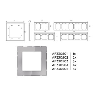 AF330502 Рамка ALFA Platos (Сталь Стекло органическое) 2-ая AMBRELLA VOLT