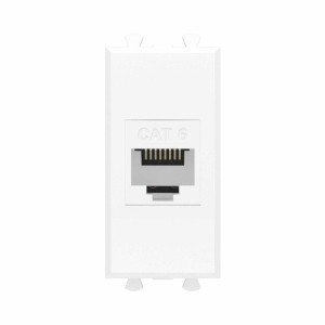 Розетка компьютерная 1мод. Avanti "Белое облако" RJ45 кат.6 без шторок модульная механизм DKC 4400691