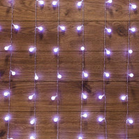 Гирлянда светодиодная Светодиодный Дождь 1.5х1.5м 144LED бел. 12Вт 230В IP20 с насадками шарики свечение с динамикой провод прозр. Neon-Night 235-045