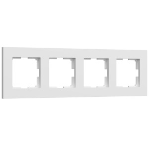 W0042961/ Рамка на 4 поста Slab (белый софт)