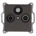 Jasmart Розетка TV+FM+SAT Φ9.5mm проходная с накладкой, цвет Мокко