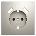 Накладка для розетки с заземлением и защитными шторками, с USB A+A, S70 (кашемир)
