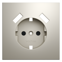 Накладка для розетки с заземлением и защитными шторками, с USB A+A, S70 (кашемир)