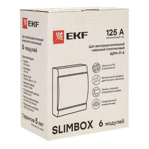 Щит ЩРН-П-6 SlimBox IP41 бел. дверца PROxima EKF sb-n-6w